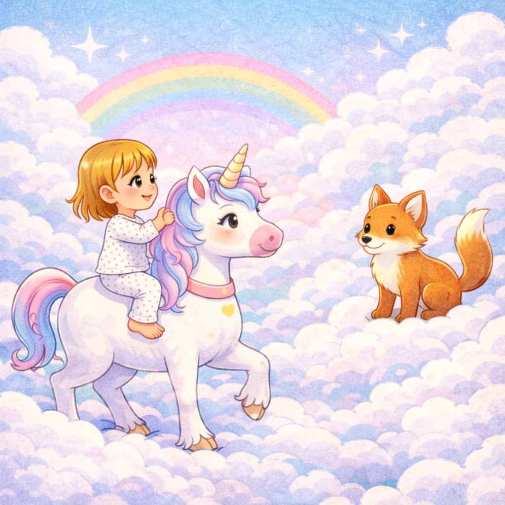 Ilustración temporal de Odaia saludando a un zorro