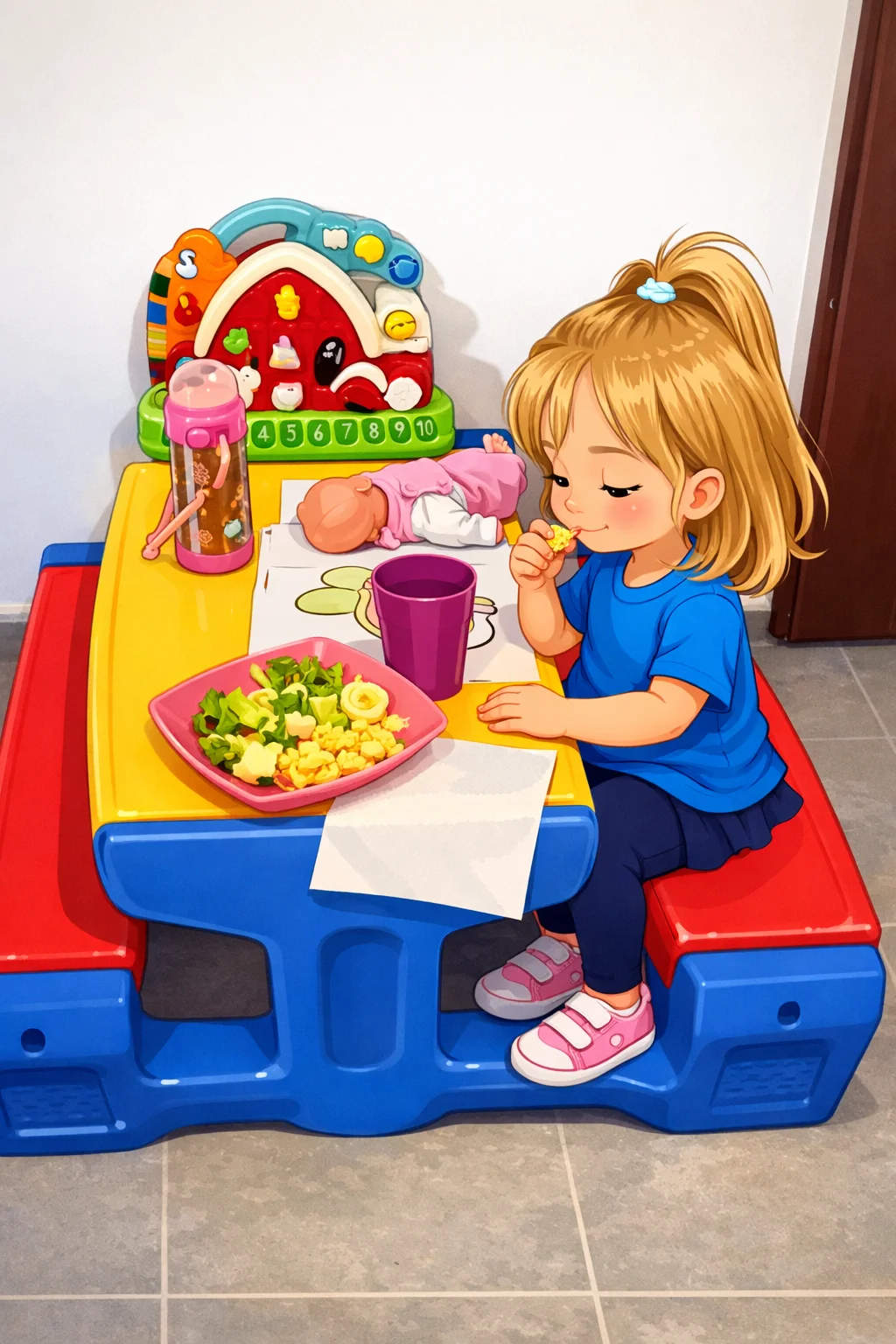 Odaia y Papi comiendo rica comida